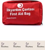 Resim PeraNova Özel Seri Acil Müdahale Ev Iş Yeri Araba Okul Deprem Ecza Ilk Yardım Bez Çantalı Set 