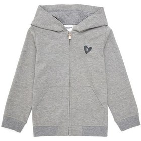 Resim U.S. Polo Assn. Kız Çocuk Gri Melanj Fermuarlı Sweatshirt 50296942-VR086 