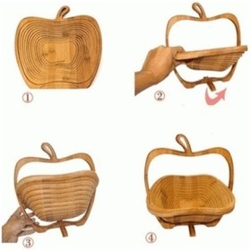 Resim Katlanabilir Ekmek Sepeti Ekmeklik Bambu Nihale Altlık Çok Renkli 