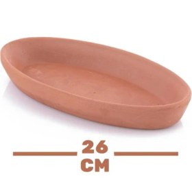 Resim Elizi Çömlekleri 2 Adet Toprak Kayık Kase, Kayık Güveç Fırın Kabı 2’li Set Orta Boy (26X14CM) 