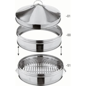 Resim Paslanmaz Buharlı Pişirici Set 3 Parça 