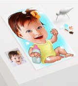 Resim Kişiye Özel Bebek Karikatür 240 Parça A3 Puzzle - 1 