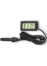 Resim Dijital Sıcaklık Ve Nem Ölçer Siyah Higrometre Termometre 