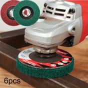 Resim 6 Adet 4 İnç (100mm) Naylon Fiber Flap Disk | Metal Zımparalama/Parlatma için 180+320 Kum Kombinasyon Seti | Ağır Hizmet Pas Çıkarma, Kenar Düzeltme ve Yüzey İşleme | Açılı Taşlama Aletleri Aksesuarları 