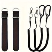 Resim 2'li Set Balıkçılık Çubuğu Bağları ve Boyun Askısı, Balıkçılık Çubuğu Kayışları, Karabina ile Sarılmış Boyun Askısı, Balıkçılık Aksesuarları Balıkçılık Çubuğu Bağlama, Kano Kürek Kayışı, Paddle Board Balıkçılık Aksesuarları, Ağır Hizmet Tipi Balıkçılık Boyun Askısı Balıkçılık Araçları/Çubuklar/Kürekler için 
