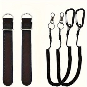 Resim 2'li Set Balıkçılık Çubuğu Bağları ve Boyun Askısı, Balıkçılık Çubuğu Kayışları, Karabina ile Sarılmış Boyun Askısı, Balıkçılık Aksesuarları Balıkçılık Çubuğu Bağlama, Kano Kürek Kayışı, Paddle Board Balıkçılık Aksesuarları, Ağır Hizmet Tipi Balıkçılık Boyun Askısı Balıkçılık Araçları/Çubuklar/Kürekler için 