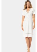 Resim Türen Kadın V Yaka Gecelik 3282/krem 001 