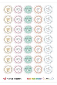 Resim Hafsa Ticaret Hand Made Etiketi 70 Adet (A4 boyutunda 2 Sayfa) 