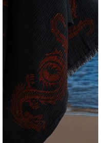 Resim Varol Organik %100 Pamuk Müslin Peştemal - Viserion Vıserıonkırmızı/standart Kırmızı - Siyah 