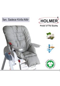Resim Holmer Leke Tutmaz Organik Mama Sandalyesi Minderi & Kılıfı Max-t Antrasit Gri 