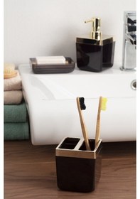 Resim Primanova M-Sa04-25-A Toskana Tuvalet Fırçası Şeffaf Siyah Altın 