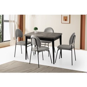 Resim Rotary Masa, Clarus Sandalye, Retro Gümüş, 100x65 Diğer 