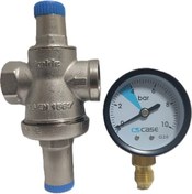 Resim 1/2" Dn15 Rekorsuz Su Basınç Düşürücü Manometreli 