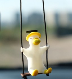 Resim Balkhoon Şapkalı Sallanan Ördek (SARI ŞAPKA) Dikiz Aynası Süsü Araba Süsü Hediyelik Eşya 