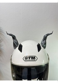 Resim Motor & Motosiklet Bükülmüş Gümüş Boynuz Kask Dış Aksesuarı Diğer 