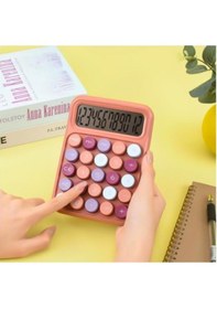 Resim Runzon Renkli Elektronik Hesap Makinesi Pembe Rz817 Pastel Pembe 
