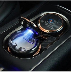 Resim Üniversal Porselen Yanmaz Koku Geçirmez Işıklı Lüx Oto Küllük Dumansız Kapaklı Spor Araç İçi Küllük Araba Küllüğü Gold 00 Şüscaroto Aksesuar 