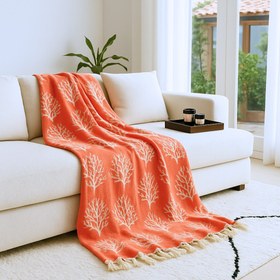 Resim Coral 4 Kat Müslin Koltuk Örtüsü 240x300 cm Mercan - 240x300 cm 