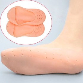Resim 1 Çift Silikon Hava Alır Patik Silikon Ayak -Topuk Koruyucu Nemlendirici 