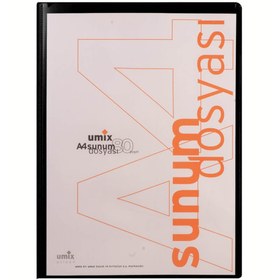 Resim UMIX Siyah A4 Önden Cepli Sunum Dosyası (80 Adet) (BLG008195) 