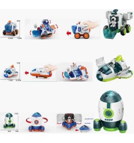 Resim Sürtmeli Astronotlu Uzay Arabası Uzay Roketi Uzay Mekiği 3 Lü Uzay Istasyonu Araçları Oyuncak Seti 