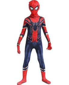 Resim Çocuklar Süper Kahraman Örümcek Kostüm Spandex Tulum Cadılar 