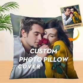 Resim 1 adet Özel Fotoğraf Yastık Kılıfı - Yumuşak Mikro Minky Polyester, Fermuar Kapatma, Doğum Günleri, Anneler Günü, Babalar Günü, Noel, Şükran Günü, Sevgililer Günü için Benzersiz Ev Dekorasyonu Hediyesi (Yastık Sadece), Romantik Çift Tasarımı, Benzersiz Hediye Fikri | Romantik Yastık Kılıfı | Fermuarlı Yastık Kılıfı, Dekoratif Yastıklar 
