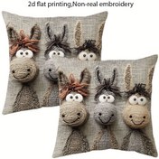 Resim 2 adet Şirin Burunlu At Yastık Kılıfı, 18x18 İnç, Yumuşak Peluş, Gri ve Kahverengi, Oyuncak At Tasarımları ile, Fermuarlı, Kanepe, Kanepe, Veranda veya Oturma Odası Dekoru için Mükemmel - Elde Yıkanabilir, İçerik Dahil Değil, Kanepe Yastık Kılıfı|Oyuncak At Desenli|Fermuarlı Yastık Kılıfı, Dekoratif Yastıklar 