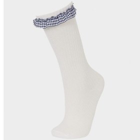 Resim DeFacto Kız Çocuk 2'li Pamuklu Diz Altı Çorap E6269A8NSWT1 