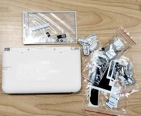 Resim Özel 3DSXL Ekstra Muhafaza Kasa Muhafazası Komple Kabuk Seti Beyaz Değiştirme, Eski 3DS XL/LL 3DSLL Konsolu için, Beş Kapak Plakası + Düğmeler, Vidalar, Stylus, Pedler, Ekran Koruyucu, Çıkartmalar 