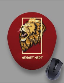 Resim Kişiye Özel Aslan Temalı Bilek Destekli Mouse Pad 