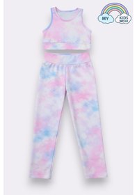 Resim My Kids Wear Kız Çocuk Çok Amaçlı Desenli Mayo & Spor Takımı 12454 Beyaz - Koyu Mavi 