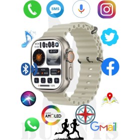 Resim Reeder P13 Blue Max 2021 Uyumlu Akıllı Saat Watch 8 Ultra 49MM Amoled Ekran Konuşma Özellikli 