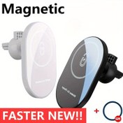 Resim Vikefon Manyetik Araba Kablosuz Şarj Standı - for iPhone 16, 15, 14, 13, 12 Pro Max Plus Mini için Hava Kanalı Montajı | USB Type-C Bağlantı Kablosuz Şarj Standı, Pil Gerektirmez, Daha Hızlı Şarj, Kolay Kurulum, Taşınabilir Şarj Çözümü|Modern Şarj Tasarımı|Güvenli Telefon Tutucu, Kablosuz Şarj Pedı 