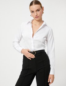 Resim Basic Gömlek Pamuklu Uzun Kollu 