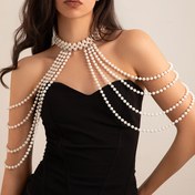 Resim 1 Adet Şık Bohem Vintage Taklit Püskül Vücut Zinciri - Uzun Akıcı Omuz Askılı Takı, Düğünler, Partiler, Sevgililer Günü İçin Kadın Moda Aksesuarı, Retro Estetik, Dayanıklı İşçilik 
