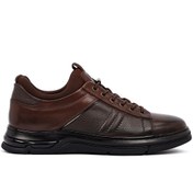 Resim Derimod Erkek Kahverengi Bağcıklı Kalın Tabanlı Deri Casual Sneaker,Kışlık Spor Ayakkabı 25WFD676618 