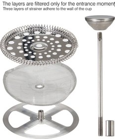 Resim Jokmae Titanyum French Press Kahve Makinesi 750ml - Hafif, Korozyon Dirençli - Kamp Ve Seyahat, Gümüş Çok Renkli 