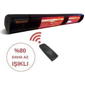 Resim Goldsun Aqua Gsa30plg 3000w Az Işıklı Kumandalı Su Korumalı Açık Alan Elektrikli Infrared Isıtıcı 