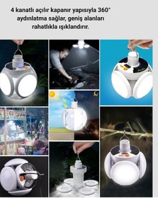 Resim Cosmotex Güneş Enerjili Katlanabilir 5 Kanatlı Solar Bahçe Lambası 
