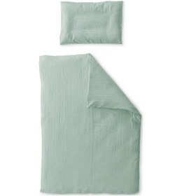 Resim %100 Organik Pamuk Müslin Bebek Nevresim Takımı 100x135 CM Oeko Tex Sertifikalı Yeşil 