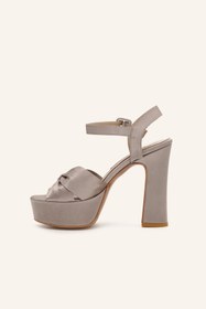 Resim MARCATELLI Bronz Saten Adel Platform Topuklu Ayakkabı 