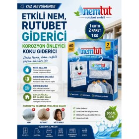 Resim Nemtut Rutubet Giderici Nem Emici Koku Küf ve Korozyon Önleyici 1 Kutu 2 Paket 1 kg 