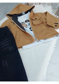 Resim Erkek Çocuk Ceket Pantolon Takımı Hardal - Siyah 