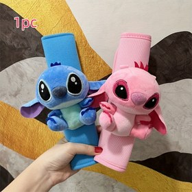 Resim 1 adet Disney Stitch & Lilo Yumuşak Peluş Araba Emniyet Kemeri Kılıfı, Tekstil Omuz Koruyucusu, Boğulma Önleyici Boyun Koruyucu, Araç Güvenliği İçin Konforlu Sürüş Aksesuarı 