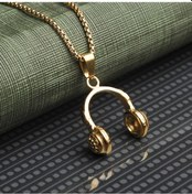 Resim Müzisyen Kulaklık Sarı Erkek Kolye Çelik Takı Aksesuar K24 T5 Çelik 