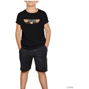 Resim Top Gun Hard Lock Siyah Çocuk Tişört Beyaz 