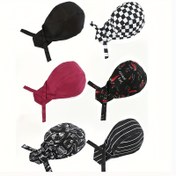 Resim 1 Adet Unisex Şef Şapkası Ayarlanabilir Lastik Bant Profesyonel Mutfak Yemek Kapı, Tekrar Kullanılabilir Hafif Polyester Şef Şapkası, Çizgili Kapatma ile Dokuma Malzeme Dayanıklı Otel Restoran Pastane Katering Kullanımı İçin - Makine Yıkamalı Gıda Servisi Baş Giysisi 