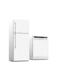 Resim Buzdolabı Ve Bulaşık Makinası Beyaz Eşya Sticker Kaplama Renkli Puantiye 