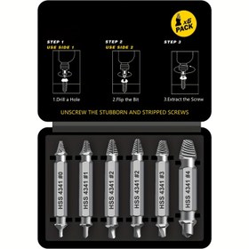 Resim 6 Paket Metal Vida Sökücü Seti, Sökülmüş Cıvata Çıkarıcı Seti, Elektrik Gerektirmez, Zahmetsiz Kırık Vida Çıkarma Aracı 